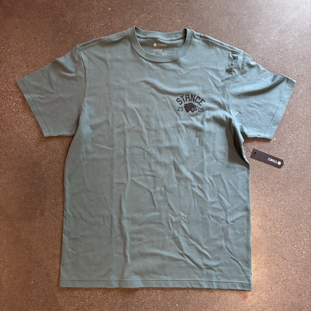 Stance Men's Small T Shirt Crewneck 2009 Manufacturing Company Blue Cotton Logo